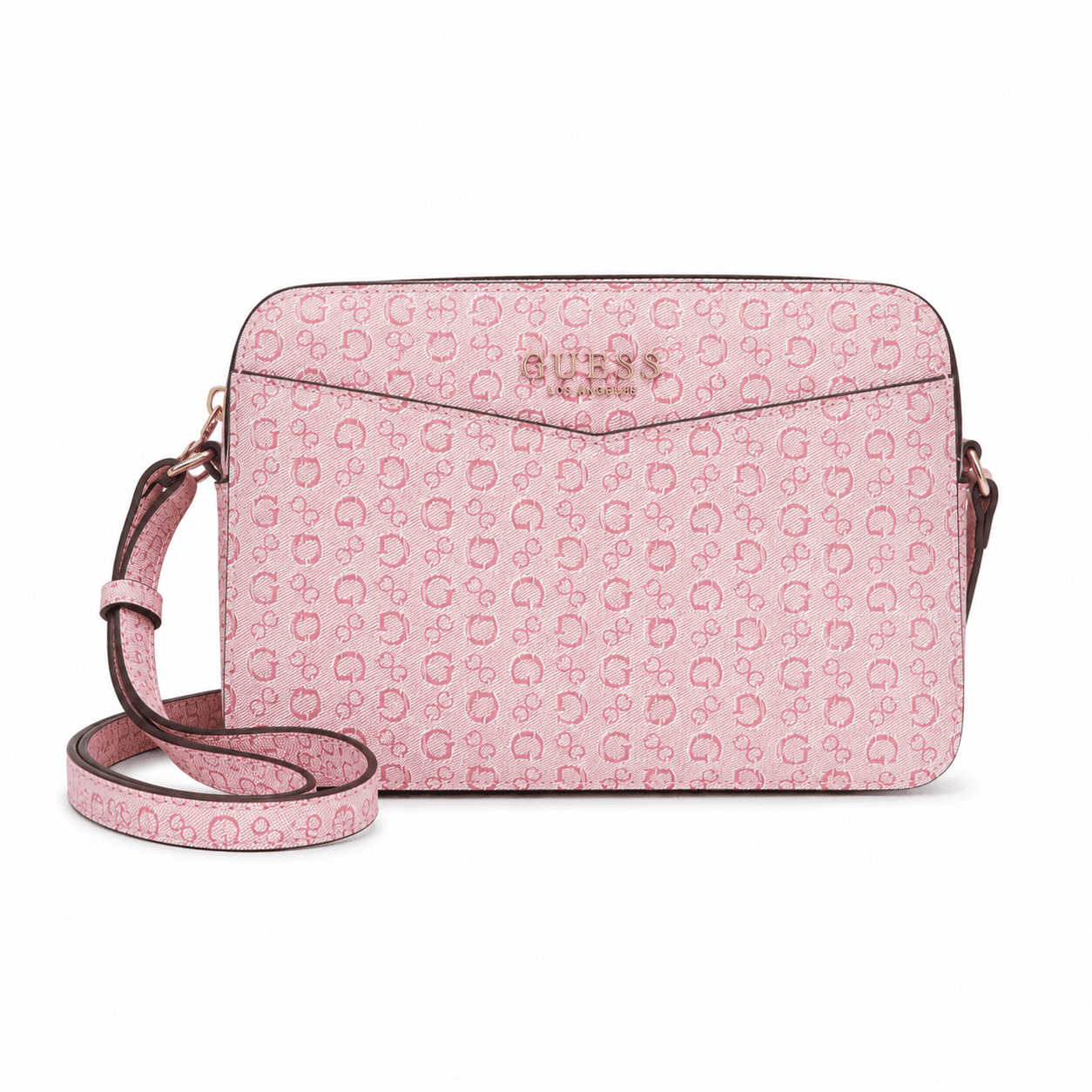 Bolso Guess rosa con monograma