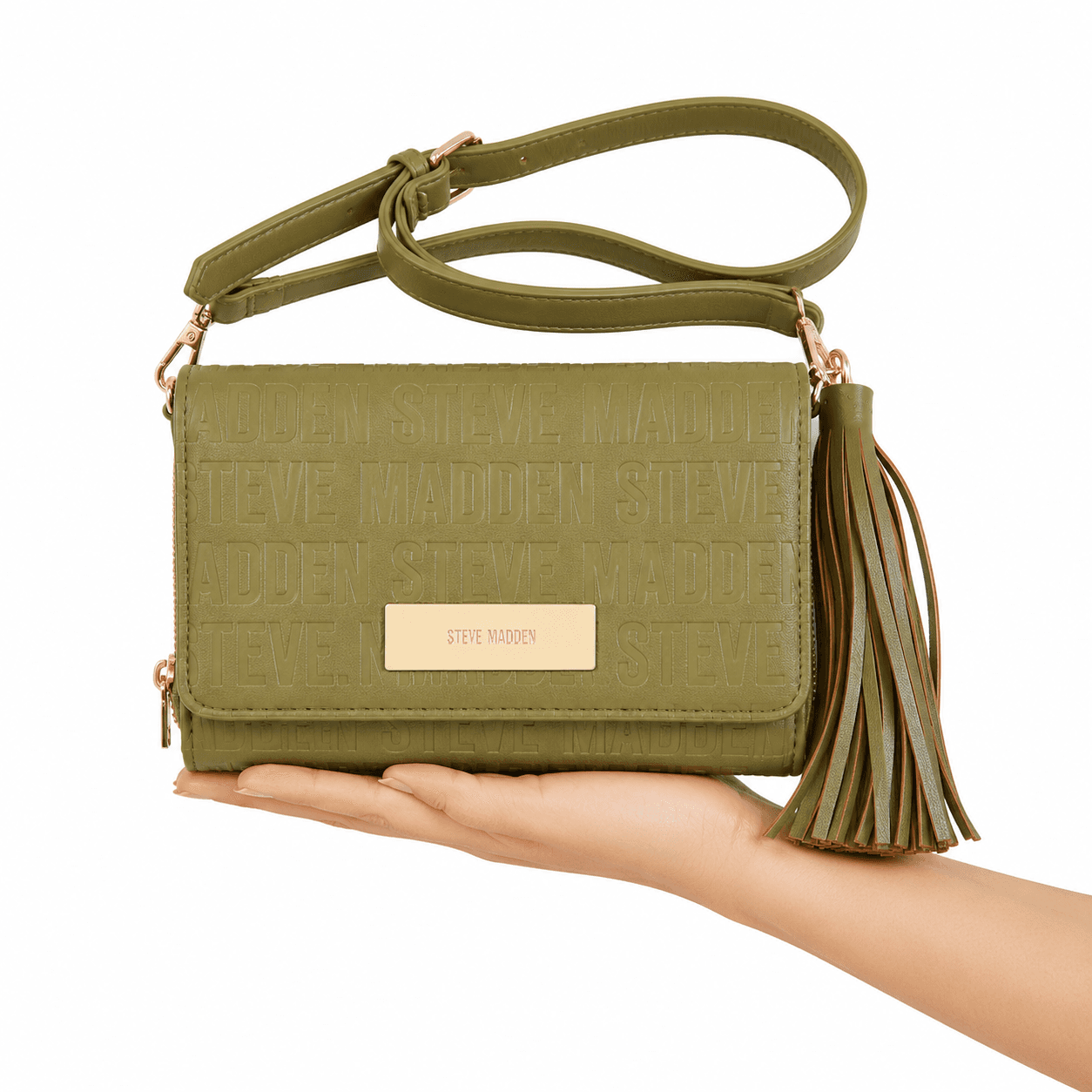 Bolso Steve Madden verde con borla