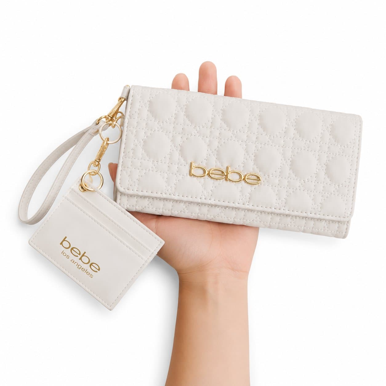Cartera Larga Bebe con Tarjetero con acolchado y logo metálico